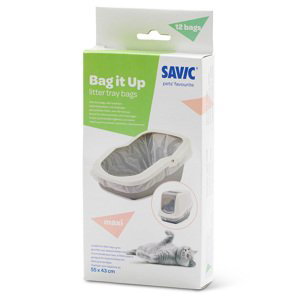 Savic Rincon rohová toaleta s okrajem - Bag it Up Litter sáčky, Maxi, 12 ks