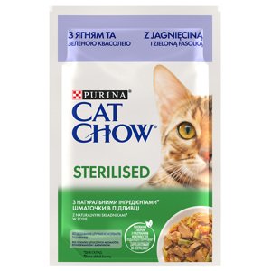 Cat Chow 26 x 85 g - Sterilised jehněčí a zelené fazolky