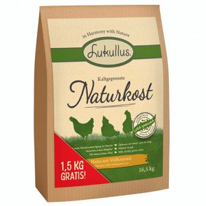 Lukullus Naturkost kuřecí lisované za studena, 16,5 kg - 15 + 1,5 kg zdarma!  - 16,5 kg