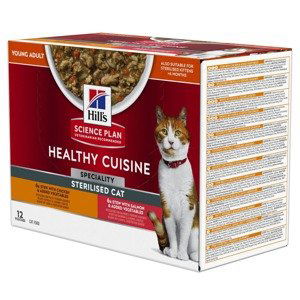 Hill's Science Plan Healthy Cuisine Adult Sterilised kuře a losos - 12 x 80 g