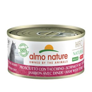 Výhodné balení Almo Nature HFC Made in Italy 24 x 70 g - šunka s krůtím