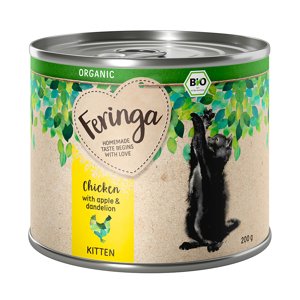 Feringa Organic Kitten 12 x 200 g - kuřecí s jablkem a pampeliškou