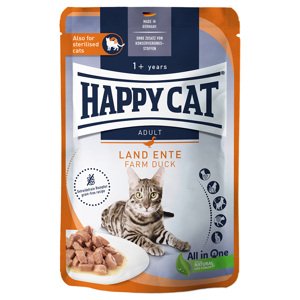 Výhodné balení Happy Cat Pouch Meat in Sauce 24 x 85 g - kachní