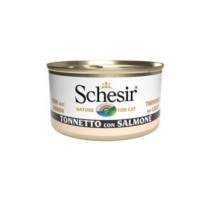 Výhodné balení Schesir tuňák v želé 24 x 85 g - tuňák s lososem