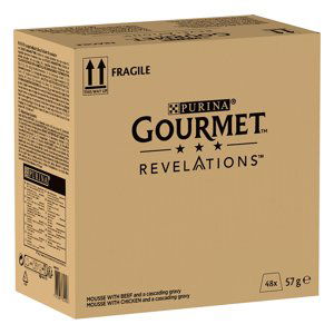 Výhodné balení Gourmet Revelations Mousse krmivo pro kočky 48 x 57 g - hovězí a kuřecí