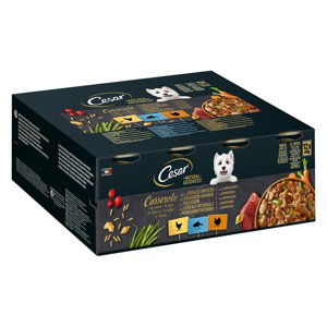 Cesar Natural Goodness - multibalení 3 variace - Caserolle Kuřecí, krůtí a bílé ryby (12 x 400 g)