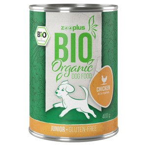 Výhodné balení zooplus Bio Junior 24 x 400 g - bio kuřecí s bio dýní