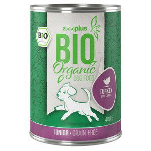 Výhodné balení zooplus Bio Junior 24 x 400 g - bio krůtí s bio mrkví