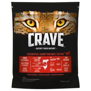 Crave Adult granule - 15 % sleva!  - s hovězím a kuřecím (750 g)