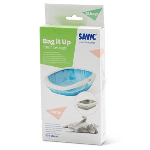 Savic Gizmo Happy Planet kočičí toaleta - 52 cm - Bag it Up Litter Tray Bags, Large, 1 x 12 kusů