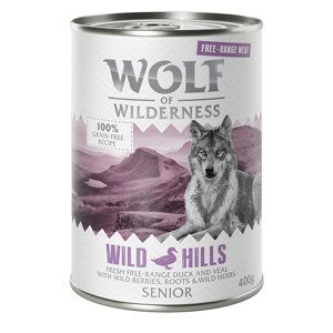 Wolf of Wilderness "Free-Range Meat" Senior 6 x 400 g - Senior Wild Hills - kachní a telecí z volného chovu