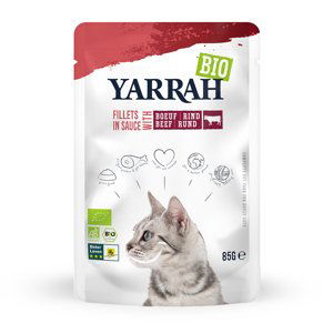 Yarrah Bio filety v omáčce 14 x 85 g - s bio hovězím