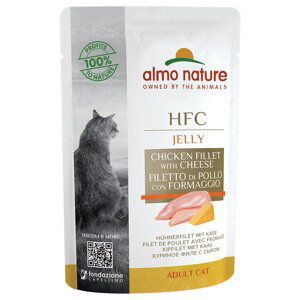 Výhodné balení: Almo Nature HFC Jelly kapsička 24 x 55 g  - kuřecí filet se sýrem