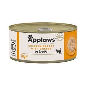 Applaws ve vývaru konzervy 6 x 70 g - Kuřecí prsa & sýr