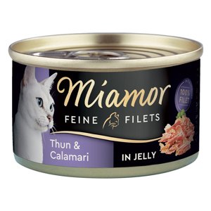 Miamor Feine Filets konzerva v želé 6 x 100 g - světlý tuňák & kalamáry v želé