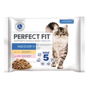 Perfect Fit Indoor 1+ - Míchané balení: kuřecí a losos 4 x 85 g