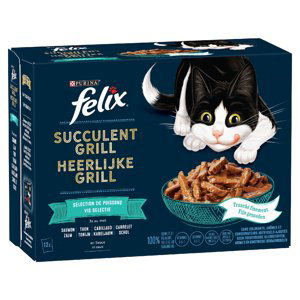 Felix "Tasty Shreds" kapsičky, 12 x 80 g - 10 % sleva - lahodný výběr z ryb (losos, treska, tuňák, platýs)