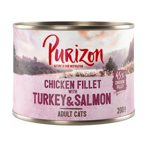 Purizon Adult - bezobilné 24 x 200 g - kuřecí filet s krocaním a lososem