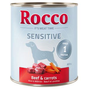 Rocco Sensitive 6 x 800 g - Hovězí & mrkev