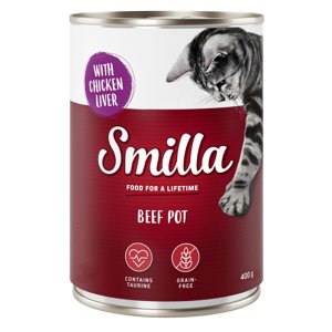 Smilla konzerva, 6 x 400 g - 10 % sleva - hovězí s kuřecími játry