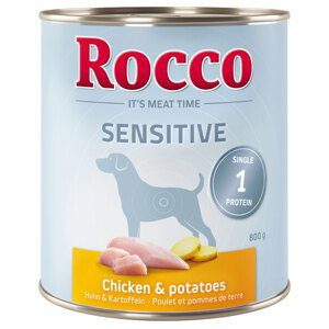 Rocco Sensitive,  24 x 800 g - 20 + 4 zdarma! - Kuře & brambory