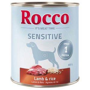 Rocco Sensitive,  24 x 800 g - 20 + 4 zdarma! - Jehněčí & rýže