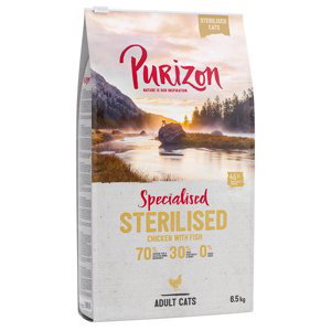 Purizon granule,  6,5 kg  - 5,5 + 1 kg zdarma! - Adult Sterilised kuře & ryba - bezobilné