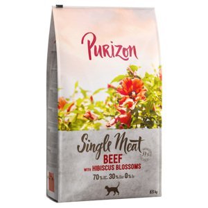 Purizon granule,  6,5 kg  - 5,5 + 1 kg zdarma! - Single Meat hovězí s květy ibišku