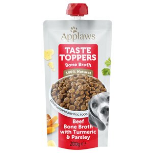 Výhodné balení Applaws Taste Toppers Pouch 12 x 200 ml - vývar z hovězích kostí s kurkumou a petrželkou