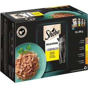 Sheba variace kapsiček 144 x 85 g výhodné balení  - Delikatesse v želé Drůbeží variace