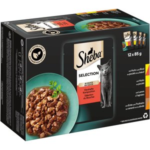 Sheba variace kapsiček 144 x 85 g výhodné balení  - Selection v omáčce Herzhafte Komposition