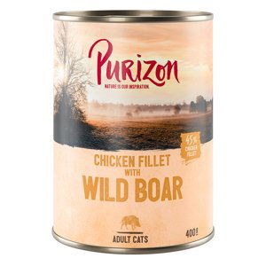 Purizon Adult 24 x 400 g - bez obilovin - kuřecí filet s divočákem