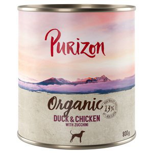 Purizon bez obilovin,  6 x 800 g / 400 g - 5 + 1 zdarma! - kachna a kuřecí s cuketou (6 x 800 g)