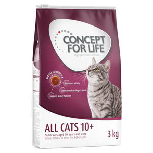 Concept for Life granule, 9 / 10 kg  za skvělou cenu - All Cats 10+ - 9 kg - – vylepšená receptura! (3 x 3 kg)