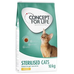 Concept for Life granule, 9 / 10 kg  za skvělou cenu - Sterilised Cats kuřecí - Vylepšená receptura! (10 kg)