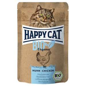 Happy Cat Bio Pouch 6 × 85 g - bio kuřecí a bio kachní