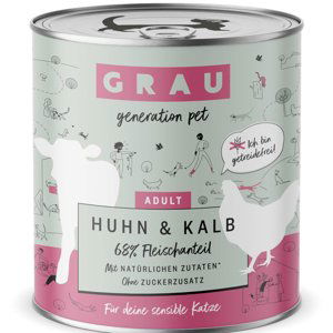 GRAU Adult bez obilovin 12 x 800 g - kuřecí a telecí