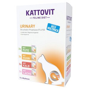 Kattovit Urinary Pouches míchané balení 12 × 85 g - mix (4 druhy)