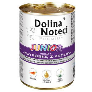 Výhodné balení Dolina Noteci Premium Junior 48 x 400 g - králičí játra