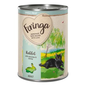 Feringa 1 × 400/410 g konzerva na vyzkoušení - Single Meat - králičí s pastinákem a šantou kočičí