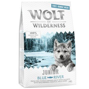 Wolf of Wilderness Junior „Blue River“ – kuře z volného chovu a losos - 1 kg