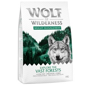 1 kg Wolf of Wilderness za skvělou cenu! "Explore The Vast Forests" - Weight Management (1 kg)