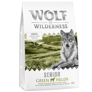 1 kg Wolf of Wilderness za skvělou cenu! Senior "Green Fields" - jehněčí (1 kg)
