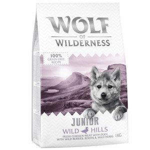 1 kg Wolf of Wilderness za skvělou cenu! Wolf of Wilderness Wild Hills Junior (1 kg)