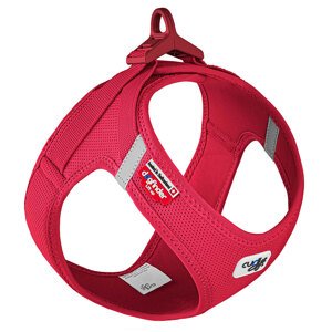 Curli Vest Clasp Air-Mesh postroj – červený - velikost 2XS: obvod hrudníku 30,2 - 33,8 cm