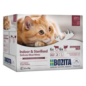 Bozita Indoor & Sterilised míchané balení 12 x 85 g - v želé