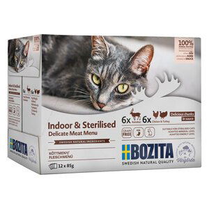 Bozita Indoor & Sterilised míchané balení 12 x 85 g - v omáčce