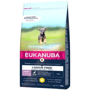 Eukanuba granule pro psy - 10 % sleva - Puppy Small / Medium Breed Grain Free Chicken (3 kg)