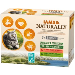 IAMS Naturally Senior - 24 x 85 g Land & Sea Collection