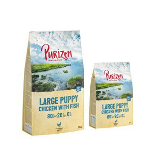 Purizon NOVÁ RECEPTURA/Single Meat - bez obilovin - 12 + 2 kg zdarma - Large Puppy kuře & ryba - bez obilovin